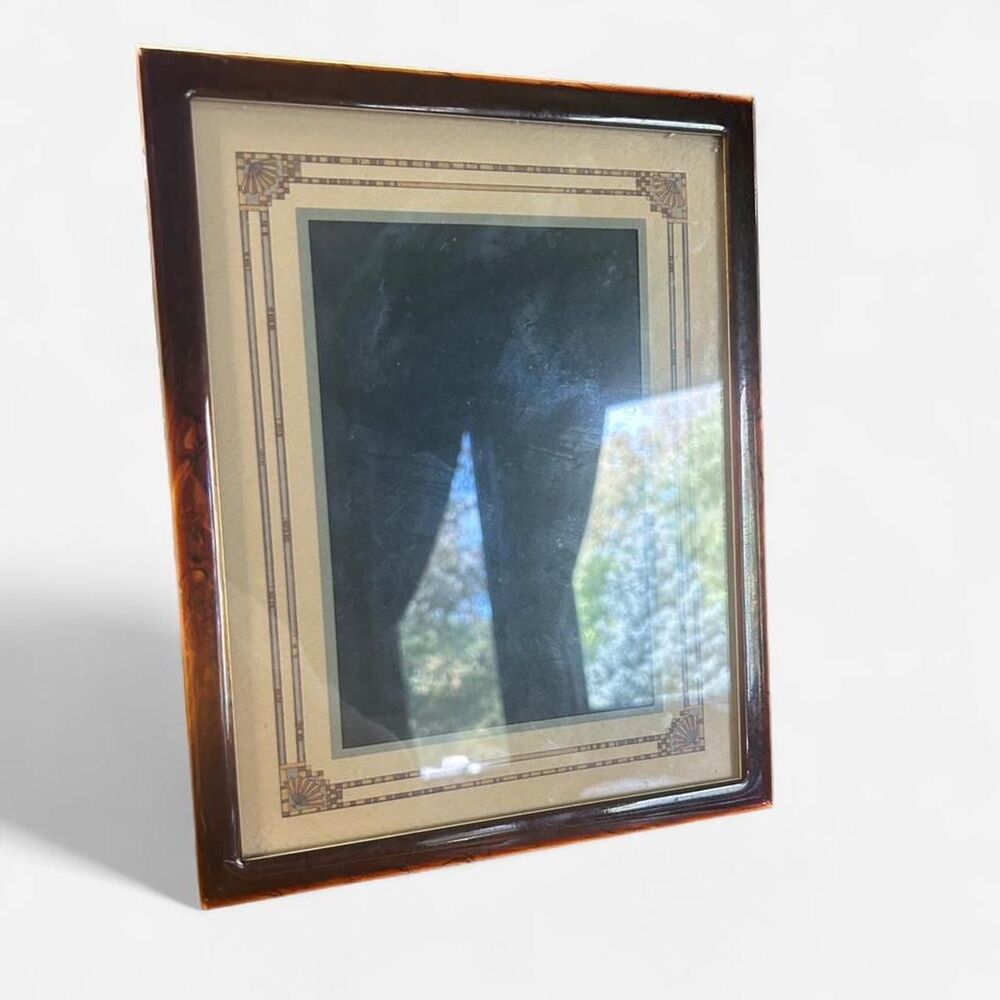 Art Deco 8x10 Brass and Enamel Vintage Frame